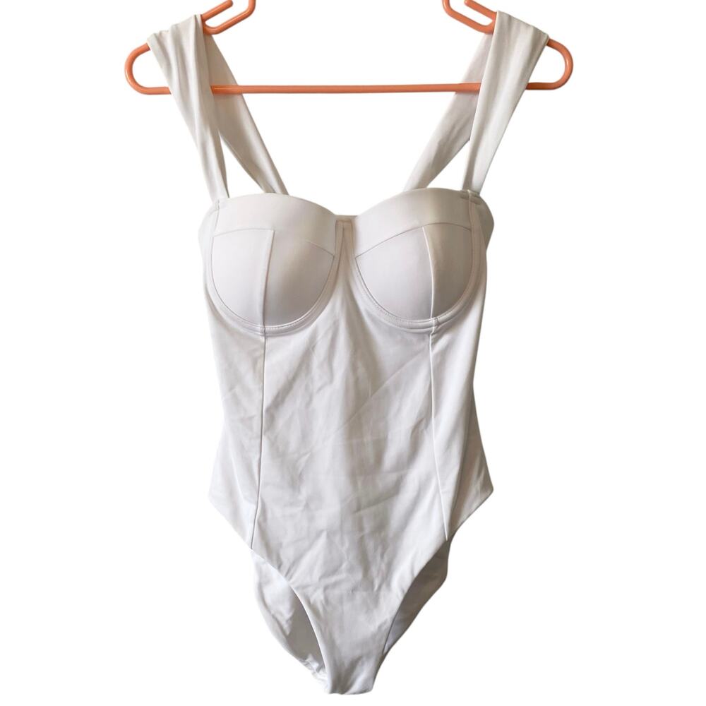 NEW WITH LIGHT FLAWS BEACH RIOT White One Piece Swimsuit Size Small RUNS SMALL